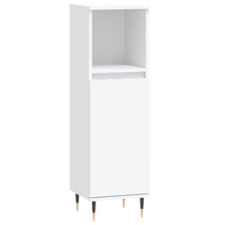 vidaXL Bathroom Cabinet Vanity Unit Highboard Cupboard White Engineered Wood