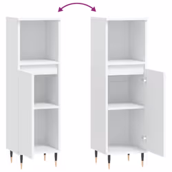 vidaXL Bathroom Cabinet Vanity Unit Highboard Cupboard White Engineered Wood - Additional view 8