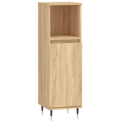 vidaXL Bathroom Cabinet Vanity Unit Highboard Cupboard White Engineered Wood - sonoma oak