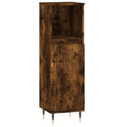 vidaXL Bathroom Cabinet Vanity Unit Highboard Cupboard White Engineered Wood - smoked oak