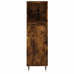 vidaXL Bathroom Cabinet Vanity Unit Highboard Cupboard White Engineered Wood - smoked oak - Additional view 4