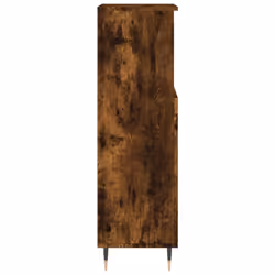 vidaXL Bathroom Cabinet Vanity Unit Highboard Cupboard White Engineered Wood - smoked oak - Additional view 6