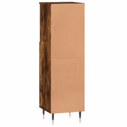 vidaXL Bathroom Cabinet Vanity Unit Highboard Cupboard White Engineered Wood - smoked oak - Additional view 7