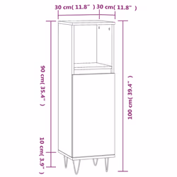 vidaXL Bathroom Cabinet Vanity Unit Storage Cabinet Cupboard Engineered Wood - concrete grey - Additional view 3