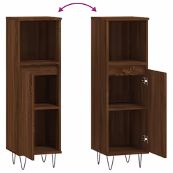 vidaXL Bathroom Cabinet Vanity Unit Storage Cabinet Cupboard Engineered Wood - brown oak - Additional view 8