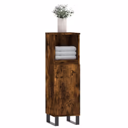 vidaXL Bathroom Cabinet Vanity Unit Cupboard Concrete Grey Engineered Wood - smoked oak - Additional view 2