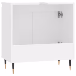 vidaXL Bathroom Cabinet Vanity Unit Cupboard High Gloss White Engineered Wood - white - Additional view 5