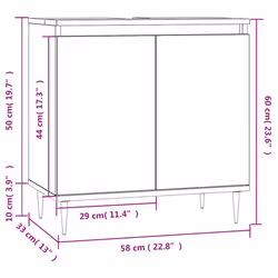 vidaXL Bathroom Cabinet Vanity Unit Cupboard High Gloss White Engineered Wood - black - Additional view 3