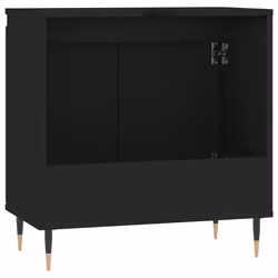 vidaXL Bathroom Cabinet Vanity Unit Cupboard High Gloss White Engineered Wood - black - Additional view 6