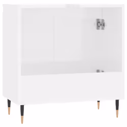 vidaXL Bathroom Cabinet Vanity Unit Cupboard High Gloss White Engineered Wood - Additional view 5