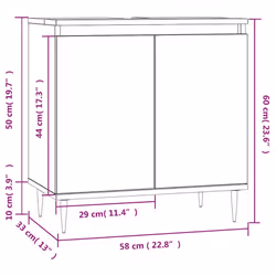 vidaXL Bathroom Cabinet Vanity Unit Cupboard High Gloss White Engineered Wood - Additional view 9