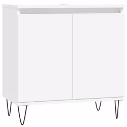 vidaXL Bathroom Cabinet Vanity Unit Highboard Cupboard White Engineered Wood