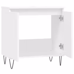 vidaXL Bathroom Cabinet Vanity Unit Highboard Cupboard White Engineered Wood