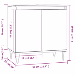 vidaXL Bathroom Cabinet Vanity Unit Highboard Cupboard White Engineered Wood - black