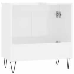 vidaXL Bathroom Cabinet Vanity Unit Highboard Cupboard White Engineered Wood - high gloss white - Additional view 6
