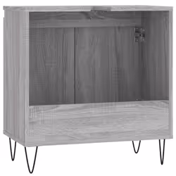 vidaXL Bathroom Cabinet Vanity Unit Highboard Cupboard White Engineered Wood - grey sonoma - Additional view 5