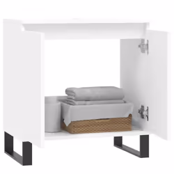 vidaXL Bathroom Cabinet Vanity Unit Storage Cabinet Brown Oak Engineered Wood - white