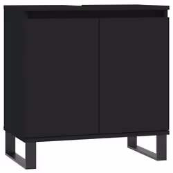 vidaXL Bathroom Cabinet Vanity Unit Storage Cabinet Brown Oak Engineered Wood - black