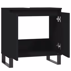 vidaXL Bathroom Cabinet Vanity Unit Storage Cabinet Brown Oak Engineered Wood - black