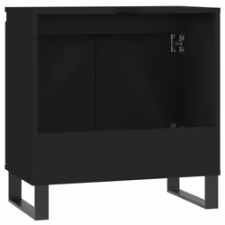 vidaXL Bathroom Cabinet Vanity Unit Storage Cabinet Brown Oak Engineered Wood - black - Additional view 5