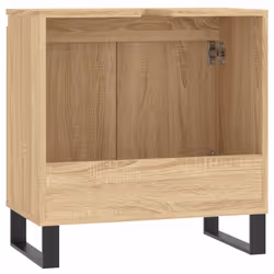 vidaXL Bathroom Cabinet Vanity Unit Storage Cabinet Brown Oak Engineered Wood - sonoma oak - Additional view 5