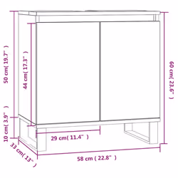 vidaXL Bathroom Cabinet Vanity Unit Storage Cabinet Brown Oak Engineered Wood - sonoma oak - Additional view 9