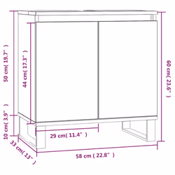 vidaXL Bathroom Cabinet Vanity Unit Storage Cabinet Brown Oak Engineered Wood - smoked oak - Additional view 9