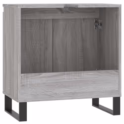 vidaXL Bathroom Cabinet Vanity Unit Storage Cabinet Brown Oak Engineered Wood - grey sonoma - Additional view 6