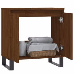 vidaXL Bathroom Cabinet Vanity Unit Storage Cabinet Brown Oak Engineered Wood