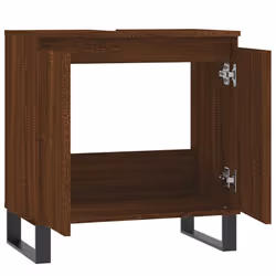 vidaXL Bathroom Cabinet Vanity Unit Storage Cabinet Brown Oak Engineered Wood - Additional view 4