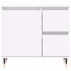 vidaXL Bathroom Cabinet Vanity Unit Highboard Cupboard Black Engineered Wood - white - Additional view 4