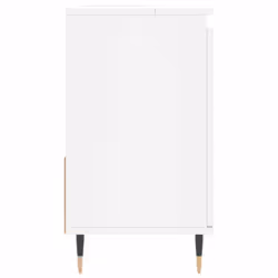 vidaXL Bathroom Cabinet Vanity Unit Highboard Cupboard Black Engineered Wood - white - Additional view 5