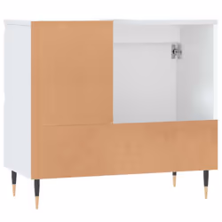vidaXL Bathroom Cabinet Vanity Unit Highboard Cupboard Black Engineered Wood - white - Additional view 6