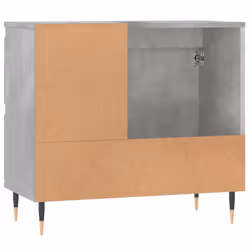 vidaXL Bathroom Cabinet Vanity Unit Highboard Cupboard Black Engineered Wood - concrete grey - Additional view 6