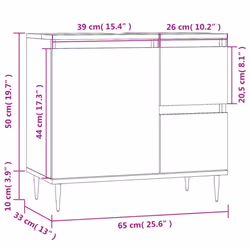 vidaXL Bathroom Cabinet Vanity Unit Highboard Cupboard Black Engineered Wood - smoked oak - Additional view 10