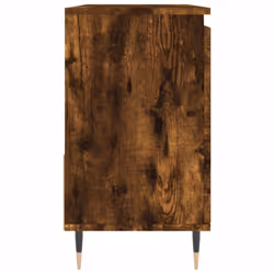 vidaXL Bathroom Cabinet Vanity Unit Highboard Cupboard Black Engineered Wood - smoked oak - Additional view 5