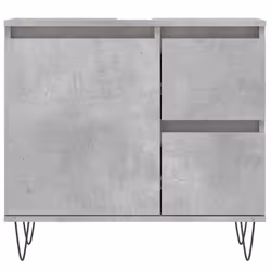 vidaXL Bathroom Cabinet Vanity Unit Highboard Cupboard White Engineered Wood - concrete grey - Additional view 4