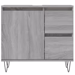 vidaXL Bathroom Cabinet Vanity Unit Highboard Cupboard White Engineered Wood - grey sonoma - Additional view 4