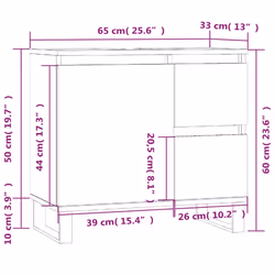 vidaXL Bathroom Cabinet Vanity Unit Highboard Cupboard White Engineered Wood - grey sonoma - Additional view 3
