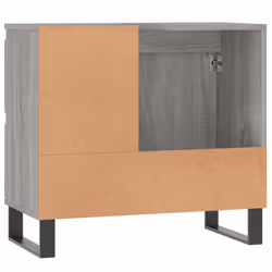 vidaXL Bathroom Cabinet Vanity Unit Highboard Cupboard White Engineered Wood - grey sonoma - Additional view 6