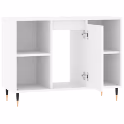 vidaXL Bathroom Cabinet Vanity Unit Storage Cabinet Cupboard Engineered Wood - white - Additional view 4
