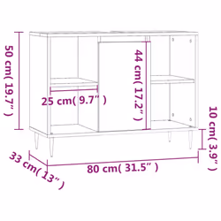 vidaXL Bathroom Cabinet Vanity Unit Storage Cabinet Cupboard Engineered Wood - high gloss white - Additional view 3