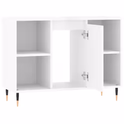 vidaXL Bathroom Cabinet Vanity Unit Storage Cabinet Cupboard Engineered Wood - high gloss white - Additional view 4