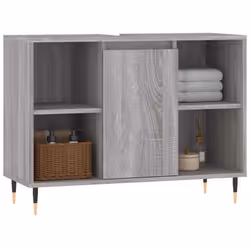 vidaXL Bathroom Cabinet Vanity Unit Storage Cabinet Cupboard Engineered Wood - grey sonoma - Additional view 2