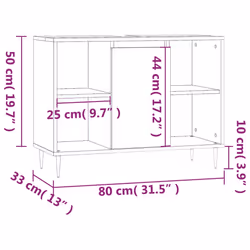 vidaXL Bathroom Cabinet Vanity Unit Storage Cabinet Cupboard Engineered Wood - grey sonoma - Additional view 3