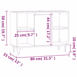 vidaXL Bathroom Cabinet Vanity Unit Highboard Cupboard Black Engineered Wood - white - Additional view 3