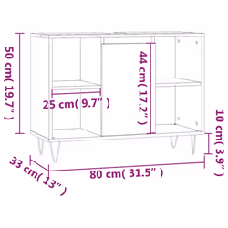vidaXL Bathroom Cabinet Vanity Unit Highboard Cupboard Black Engineered Wood - high gloss white - Additional view 3
