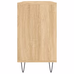 vidaXL Bathroom Cabinet Vanity Unit Highboard Cupboard Black Engineered Wood - sonoma oak - Additional view 6