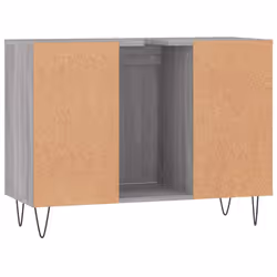 vidaXL Bathroom Cabinet Vanity Unit Highboard Cupboard Black Engineered Wood - grey sonoma - Additional view 7