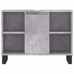 vidaXL Bathroom Cabinet Vanity Unit Highboard Cupboard White Engineered Wood - concrete grey - Additional view 5